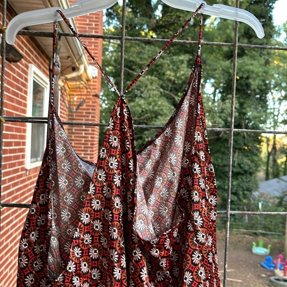 NWT Joyspun Brown Geometrical Design Spaghetti Strap Satin Cami PJ Top Pajama 3X - Picture 9 of 16